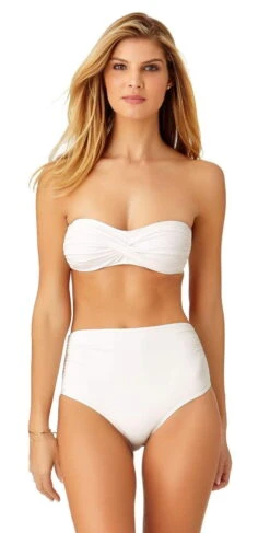 Anne Cole Live In Color Twist Bandeau Bikini Top -Tial Muse Shop 19MT10101 WHT 19MB36001 828