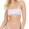 Tori Praver Royale Bandeau Bikini Top In Rose Gold Stripe -Tial Muse Shop 1S19STROSR WHT 1