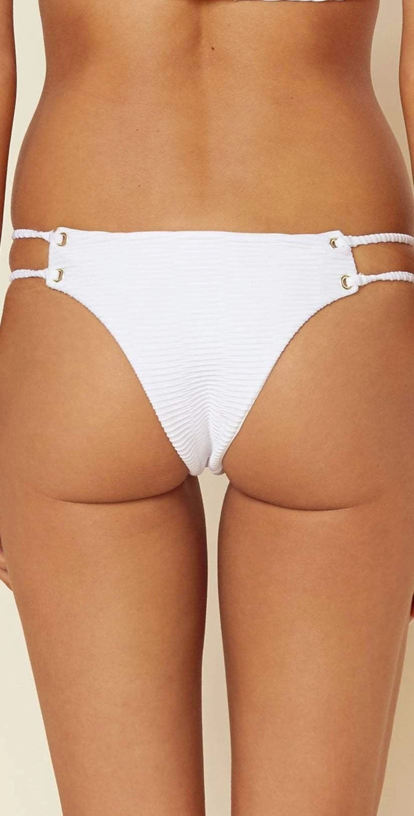 Blue Life Roped Up Skimpy Jacquard Bottom In White 390-9354-WHT 3 Blue Life Roped Up Skimpy Jacquard Bottom In White 390-9354-WHT