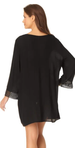 Anne Cole V-Neck Tunic Cover-up In Black -Tial Muse Shop 20MC52715 BLK 320 1