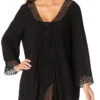 Anne Cole V-Neck Tunic Cover-up In Black -Tial Muse Shop 20MC52715 BLK 344 1