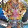 Sunflair Oriental Dream V Neck Poncho -Tial Muse Shop 23811