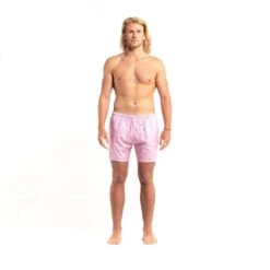Bermies Mens Swim Trunk In Flamingo 3.0