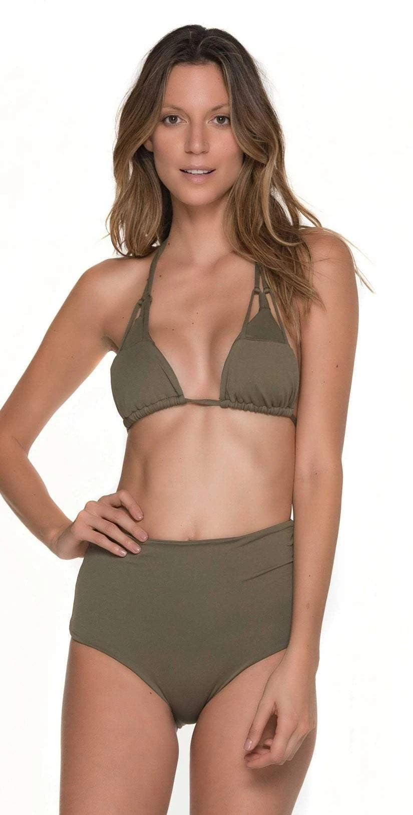 Malai Must Fishbone Triangle Top In Army Green T00371-ARMY 6 Malai Must Fishbone Triangle Top In Army Green T00371-ARMY - Image 4