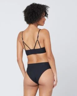 Pointelle Rib Siren Bikini Top -Tial Muse Shop 5900287 PTSNT21 BLK PTCUB21 BLK BACK