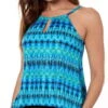 Miraclesuit Cabana Chic Blue Peephole Tankini Top -Tial Muse Shop 6518460 Cabana Chic Blu Peephole F