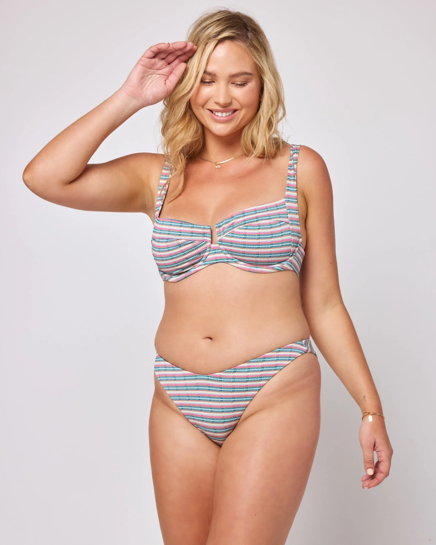 Pique Stripe Cabana Bikini Bottom 13 Pique Stripe Cabana Bikini Bottom - Image 11
