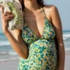 Anita Kamaka Maternity Tankini Set In Lemon Print 9625-204 -Tial Muse Shop Anita Kamaka Lemon Maternity ankini L6 9625 204 043