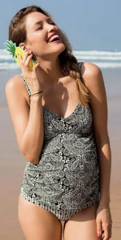 Anita Lelepa Black Velvet Maternity Tankini Set 9677-425