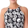 Anne Cole Plus Coming Up High Neck Tankini Top -Tial Muse Shop Anne Cole Coming up floral tankini top 18PT20654 18PB36010BLK F