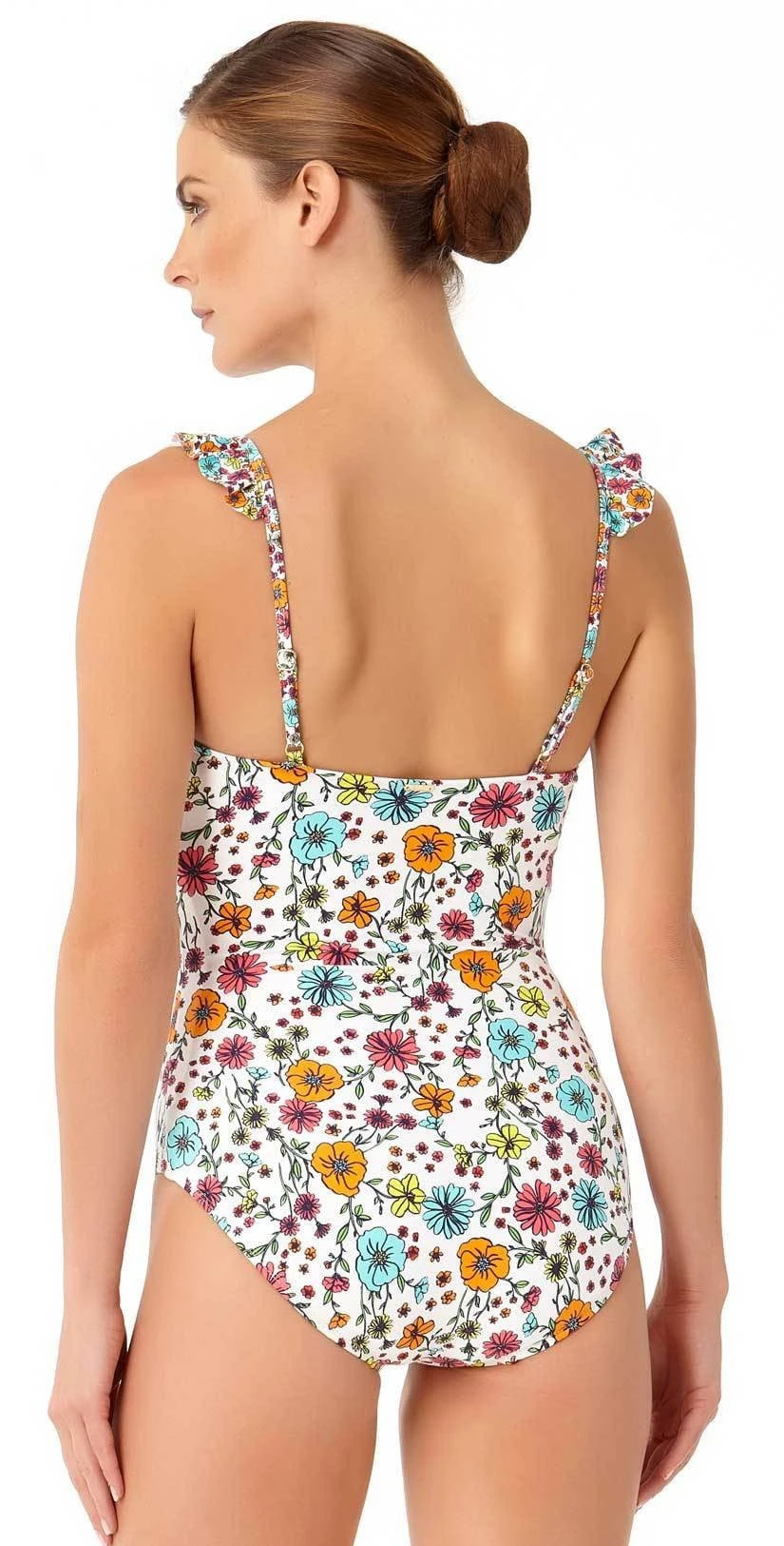 Anne Cole Lazy Daisy Flounce One Piece Swimsuit In White 4 Anne Cole Lazy Daisy Flounce One Piece Swimsuit In White - Image 2