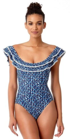 Anne Cole Studio Flounce Vintage One Piece Swimsuit -Tial Muse Shop Anne Cole Vintage Flounce Maillot 18SO01470 066