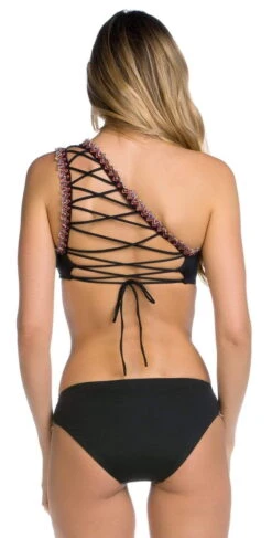 Becca Mardi Gras Crochet Hipster Bottom In Black 514387-BLK