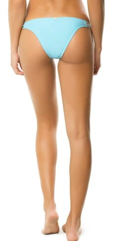 PilyQ Braided Cruz Teeny Cut Bikini Bottom In Cabana Blue