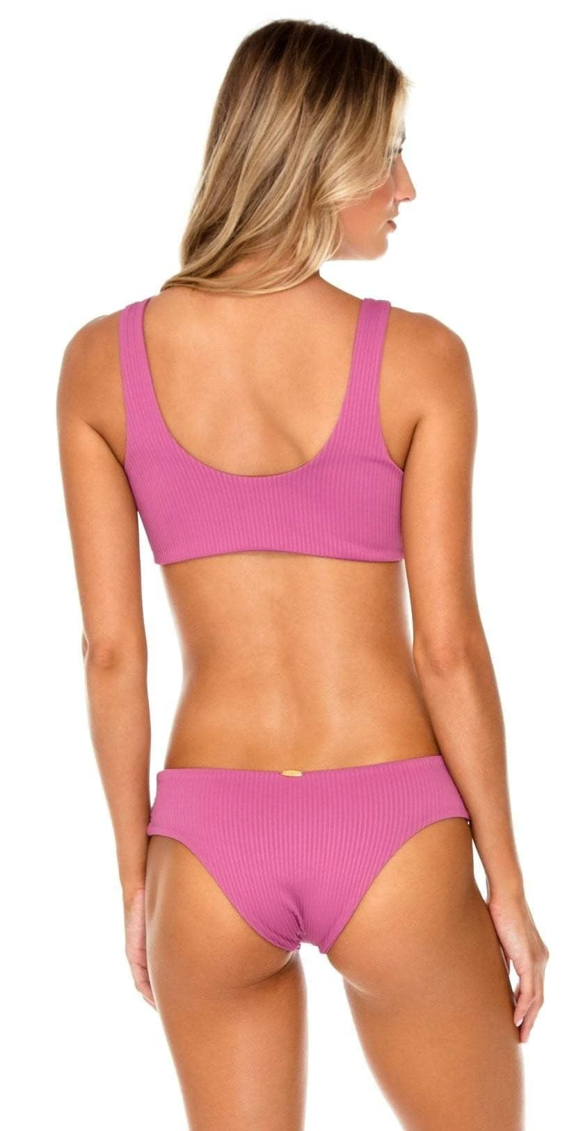 Luli Fama Orillas Del Mar Lace Up Bralette Bikini Top In Raspberry 4 Luli Fama Orillas Del Mar Lace Up Bralette Bikini Top In Raspberry - Image 2