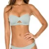 Luli Fama Orillas Del Mar Underwire Bandeau Bikini Top In Green