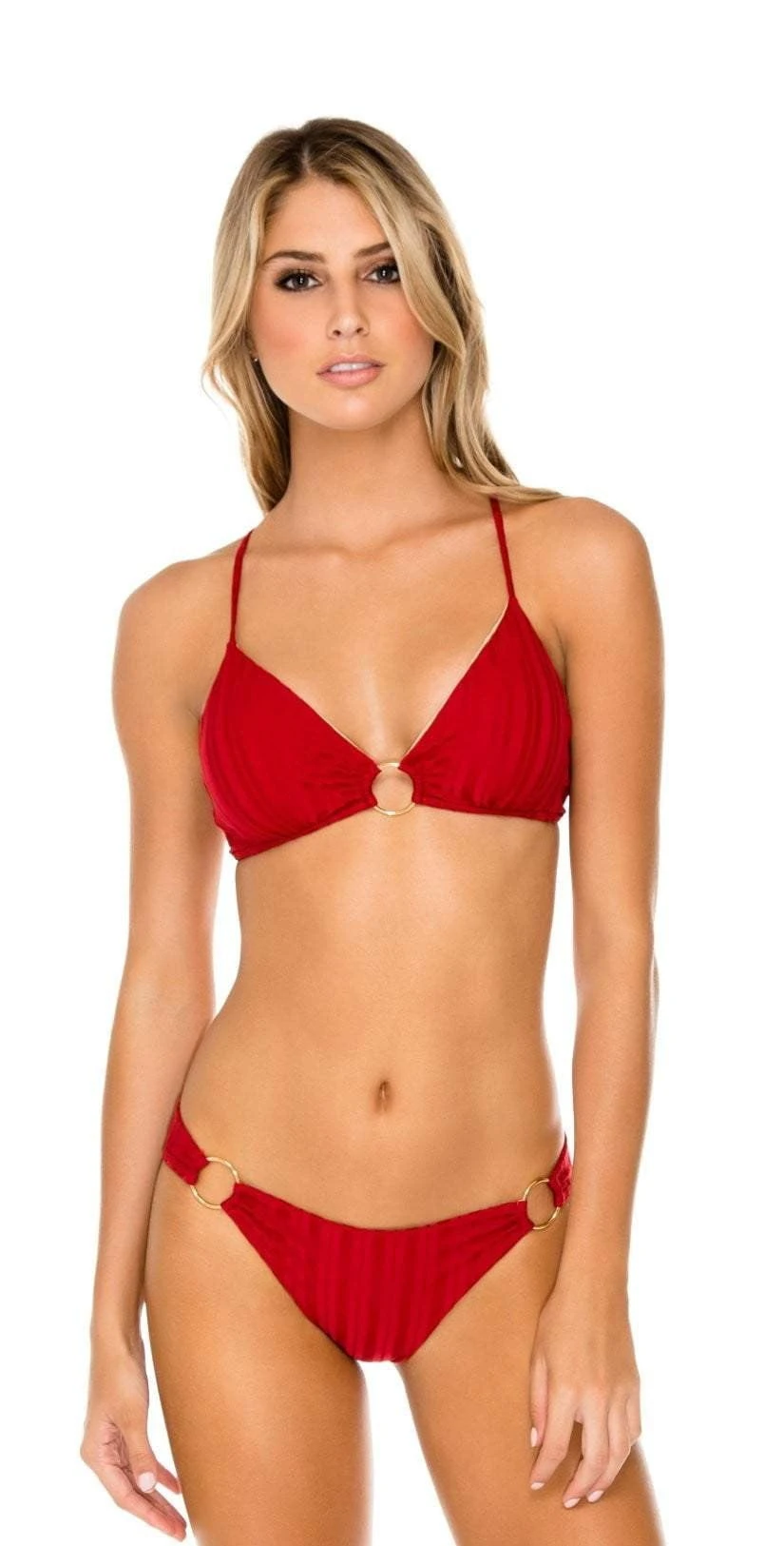 Luli Fama Turi Turai Ring Side Full Cut Bikini Bottom In Red 4 Luli Fama Turi Turai Ring Side Full Cut Bikini Bottom In Red - Image 2