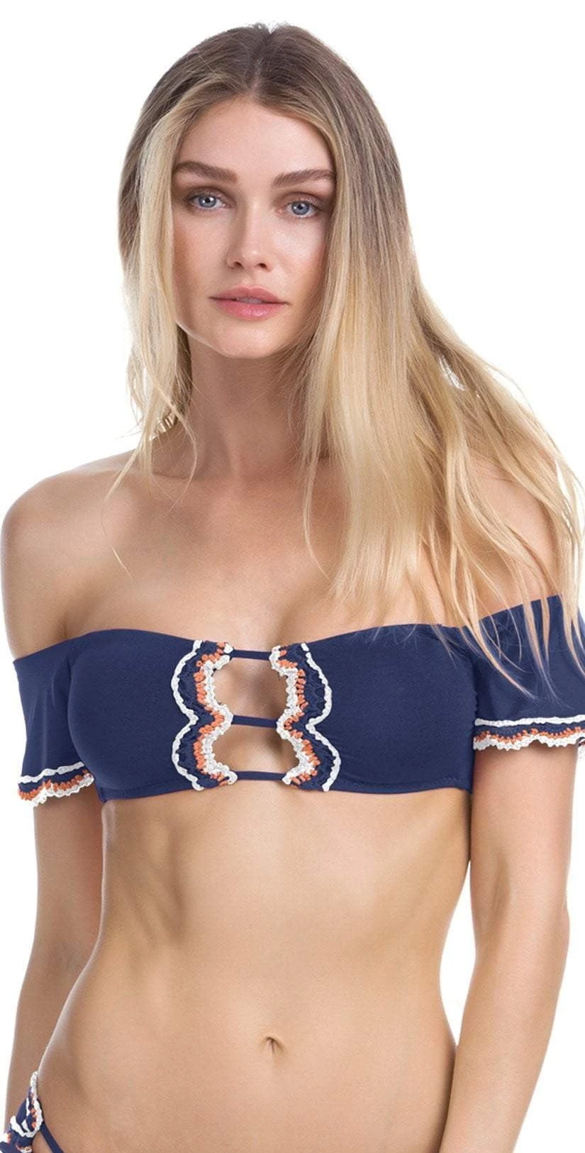 Becca Medina Cold Shoulder Bikini Top In Indigo 943687-IND 3 Becca Medina Cold Shoulder Bikini Top In Indigo 943687-IND