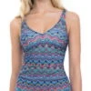 Profile By Gottex Marimba V-Neck Underwire Tankini Top In E Cup E737-1E46-080