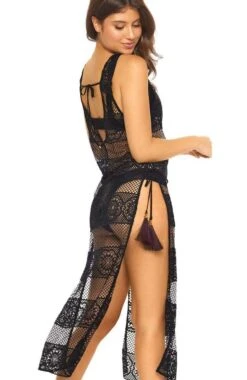PQ Swim Joy Lace Cover Up In Midnight -Tial Muse Shop R19 STUDIO 11 MID 965D 2