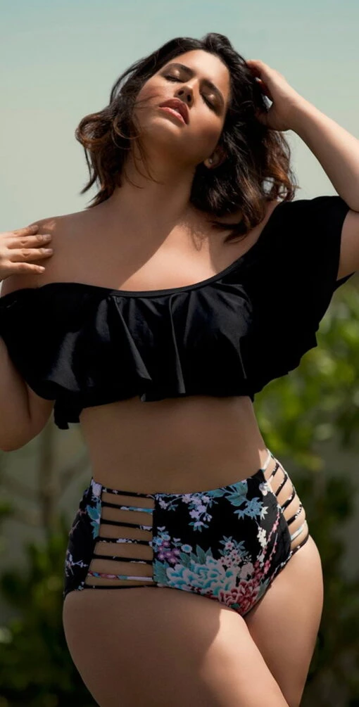 Raisins Curve Tortuga Flounce Top In Black Y840027-BLK -Tial Muse Shop Raisins Curve Kyoto 2