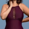 Raisins Curve Ola One Piece Swimsuit In Maroon Y840085-MAR -Tial Muse Shop Raisins Curve Sayulita Solids Mar