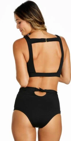 Raisins Ribbed Summer Halter Top In Black Y710282-BLK 9 Raisins Ribbed Summer Halter Top In Black Y710282-BLK -Tial Muse Shop Raisins Stir it Up Ribbed Black One Piece Y710282 44 BLK3538 R1