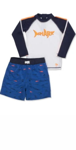 Shade Critters Boys Shark Rash-Guard Set