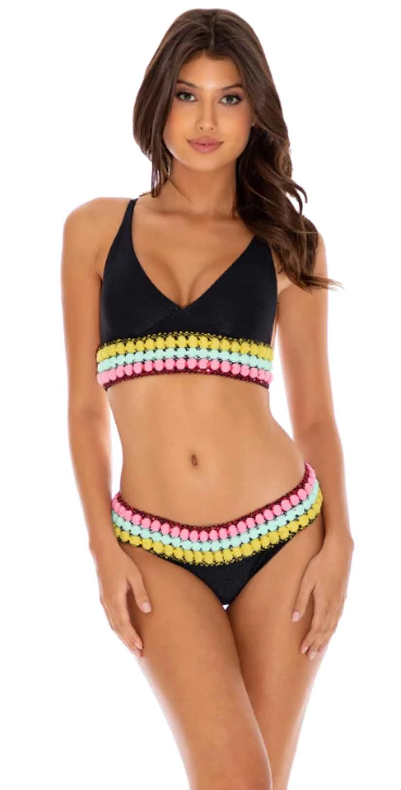 Luli Fama Night Lights Cross Back Bustier Top In Black 3 Luli Fama Night Lights Cross Back Bustier Top In Black