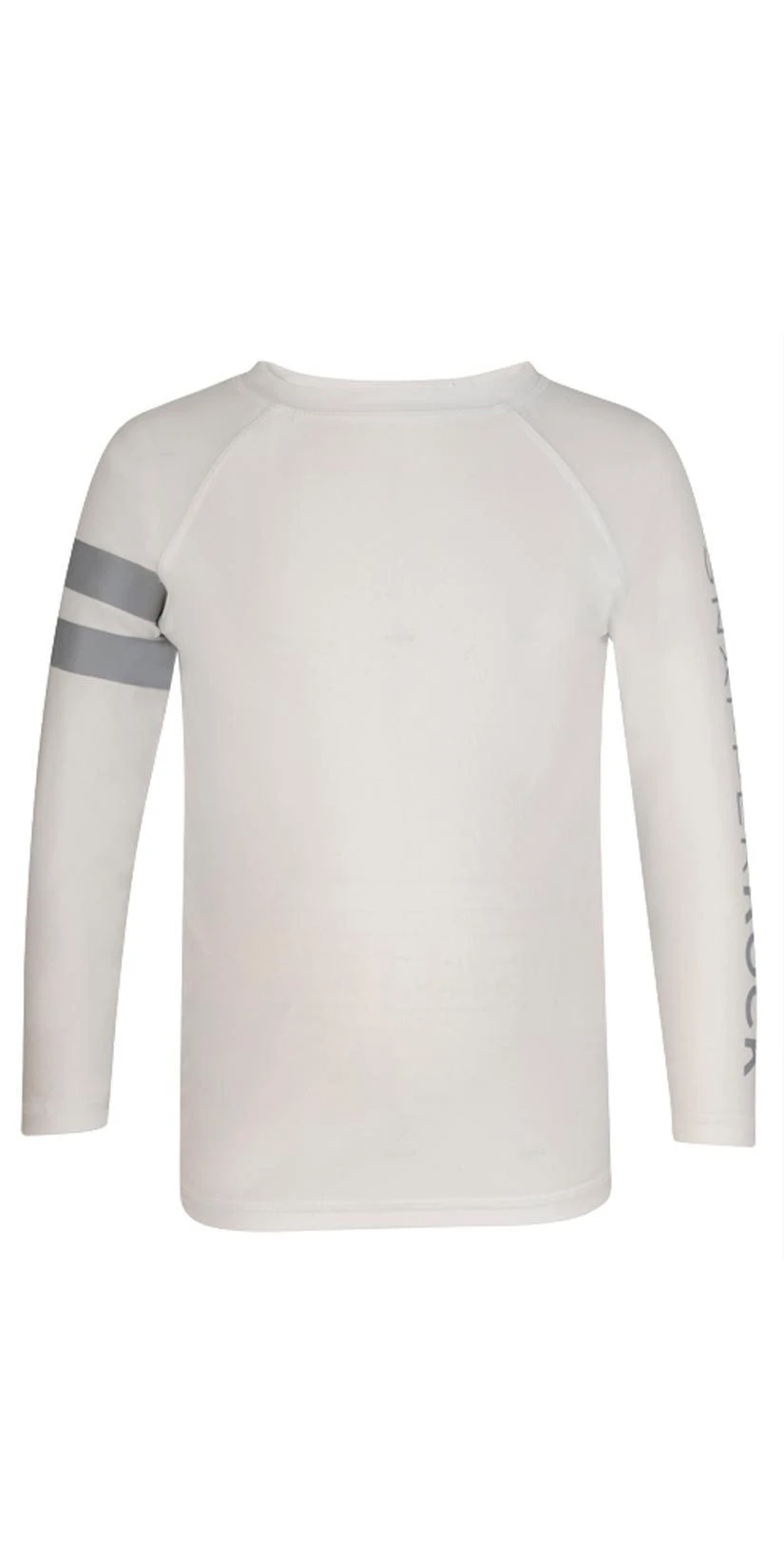 Snapperrock Boy's Arm Band Long Sleeve Rashguard Top In White B20052L 3 Snapperrock Boy's Arm Band Long Sleeve Rashguard Top In White B20052L