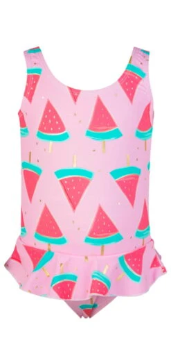 Snapperrock Little Girl's Skirted Watermelon Swimsuit G13049
