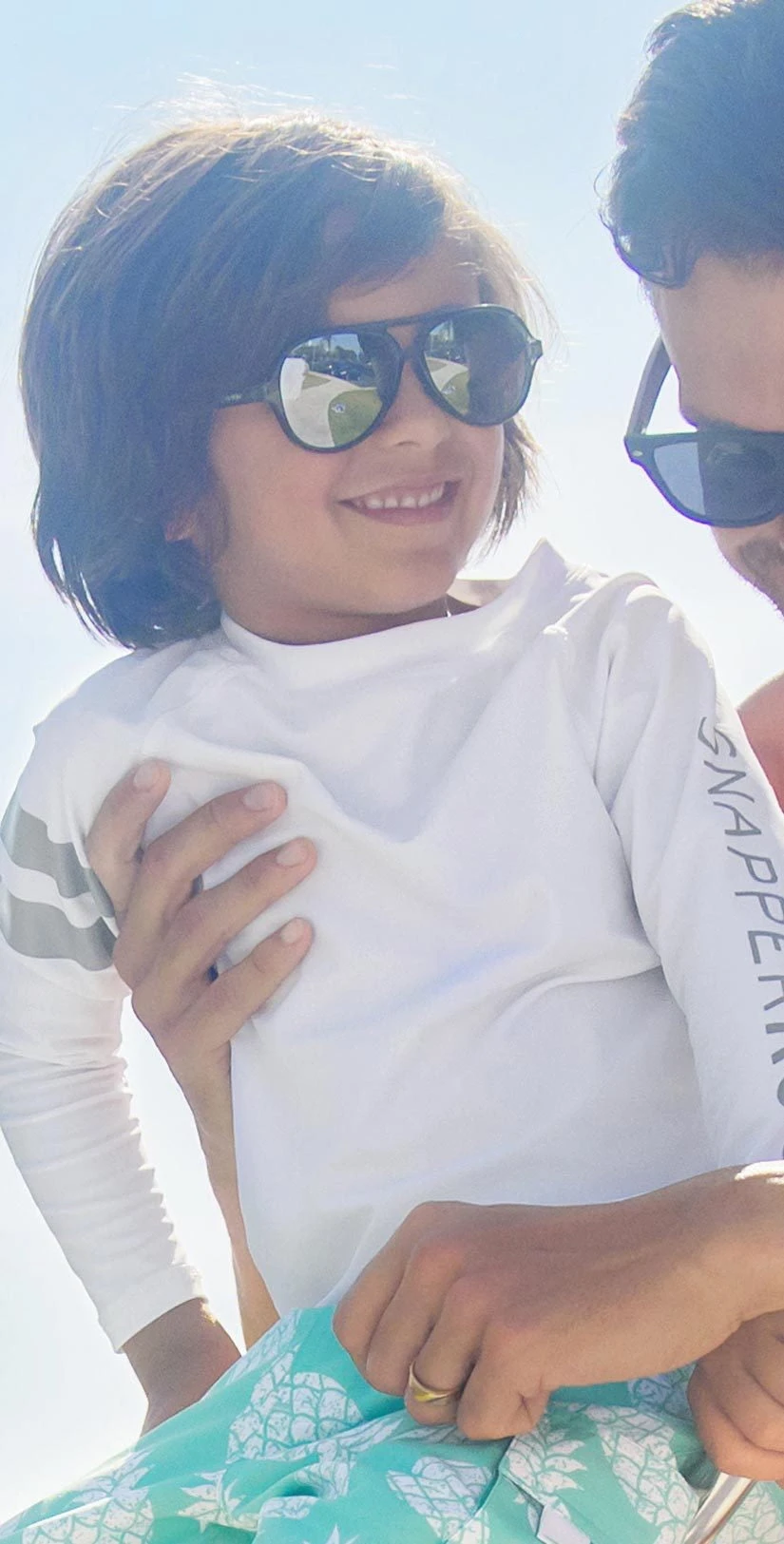 Snapperrock Boy's Arm Band Long Sleeve Rashguard Top In White B20052L 4 Snapperrock Boy's Arm Band Long Sleeve Rashguard Top In White B20052L - Image 2