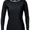 Snapperrock Ladies Black With White Trim Rashguard Top L20002L 1 Snapperrock Ladies Black With White Trim Rashguard Top L20002L -Tial Muse Shop Snapperrock women 27s black white rashguard L20002L F