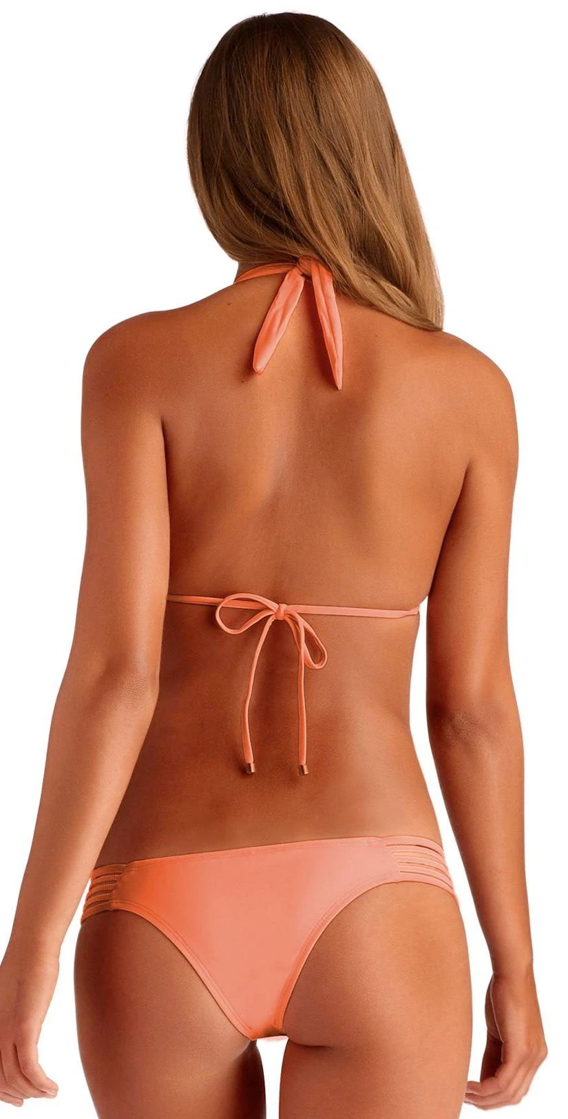 Vitamin A EcoLux Jaydah Braided Triangle Bikini Top In Coral 4 Vitamin A EcoLux Jaydah Braided Triangle Bikini Top In Coral - Image 2