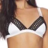 Beach Bunny Lattice Bralette Bikini Top In White -Tial Muse Shop b18110t1