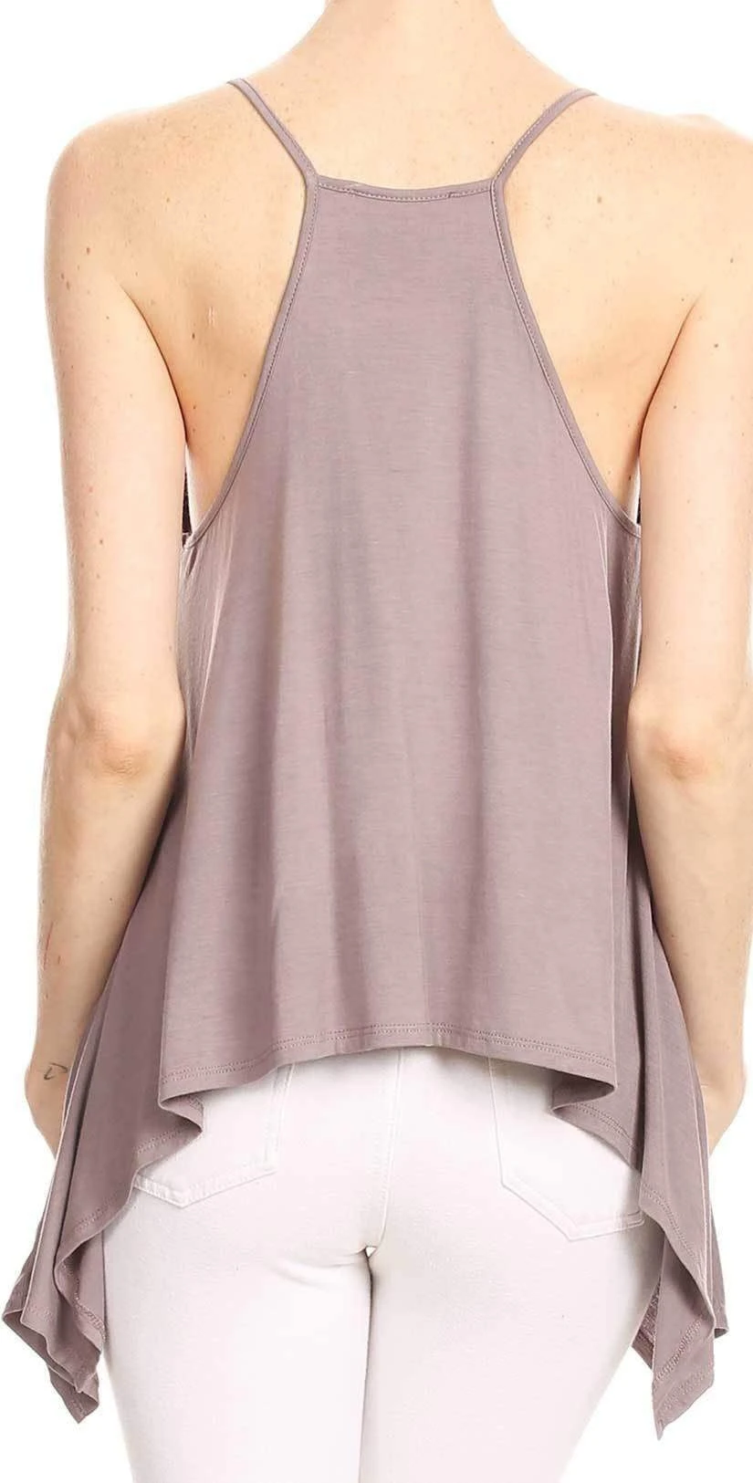 Bear Dance Solid Spaghetti Strap Top In Purple Grey T2440 5 Bear Dance Solid Spaghetti Strap Top In Purple Grey T2440 - Image 3