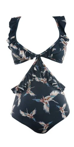 Boamar Dominic One Piece In Navy Blue Floral FPC007-BLFL -Tial Muse Shop boamar 218 DOMINIC ONE PIECE FRONT BLUE LINE SHEET
