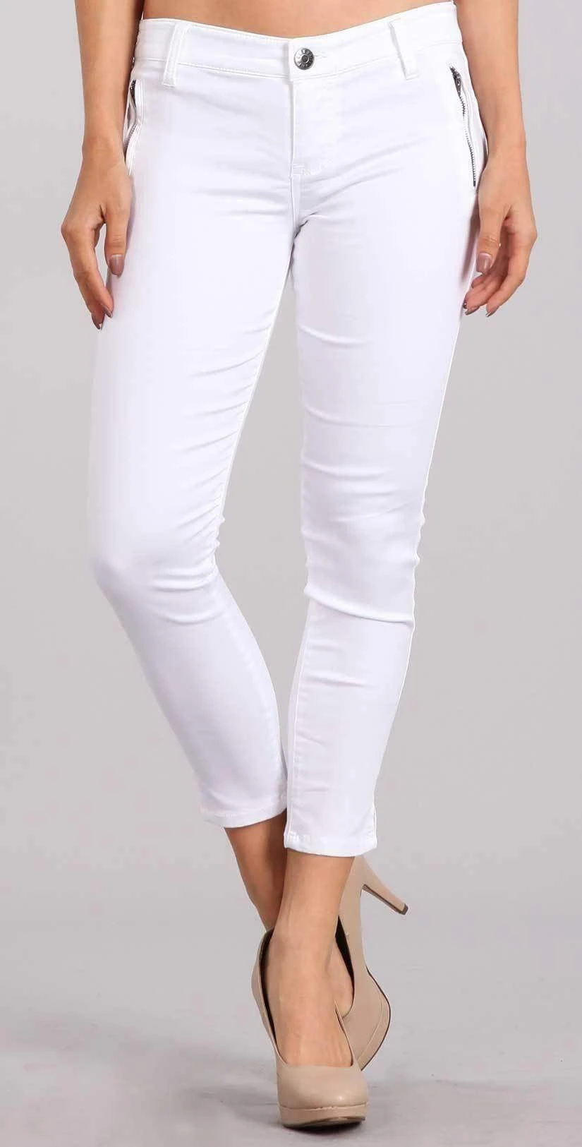 Celebrity Pink Skinny Mid Rise Crop Pant In White CJ40104SG 3 Celebrity Pink Skinny Mid Rise Crop Pant In White CJ40104SG