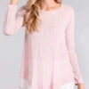 Chris And Carol Knit Sweater With Chiffon Detail In Pink 1601066T -Tial Muse Shop chris anc carol 4168279f e6f2 4b1d b2bd 79511e3bd3ce