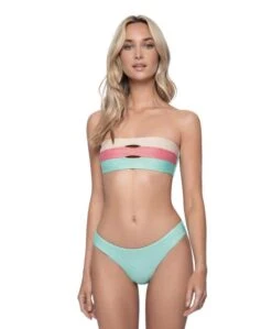 PQ Swim Color Block Bandeau In Divine