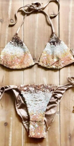 Beach Bunny Ariel Triangle Bikini Top In Blush -Tial Muse Shop flatarielnude