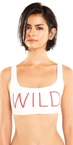 Wildfox "Wild" Bikini Crop Top In White