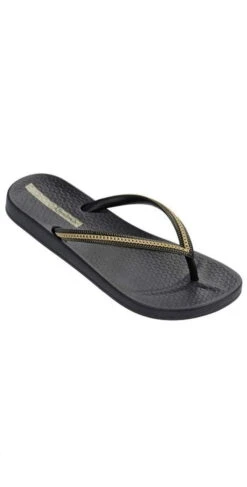Ipanema Ana Metallic II Flip Flop In Black/Gold
