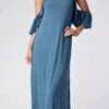 Love In Cold Shoulder Round Neck Ruffle Maxi Dress D10278 -Tial Muse Shop loveinmaxidresswithcoldshoulerD10278 Color 60