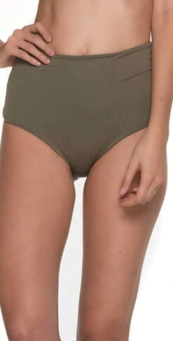Malai Must Fishbone High Waist Bottom In Army Green B00371-ARMY -Tial Muse Shop malai green bottom371