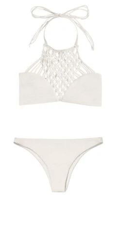 Mikoh Lanikai High Neck Halter Top In Bone 1LNK16-SOLBON