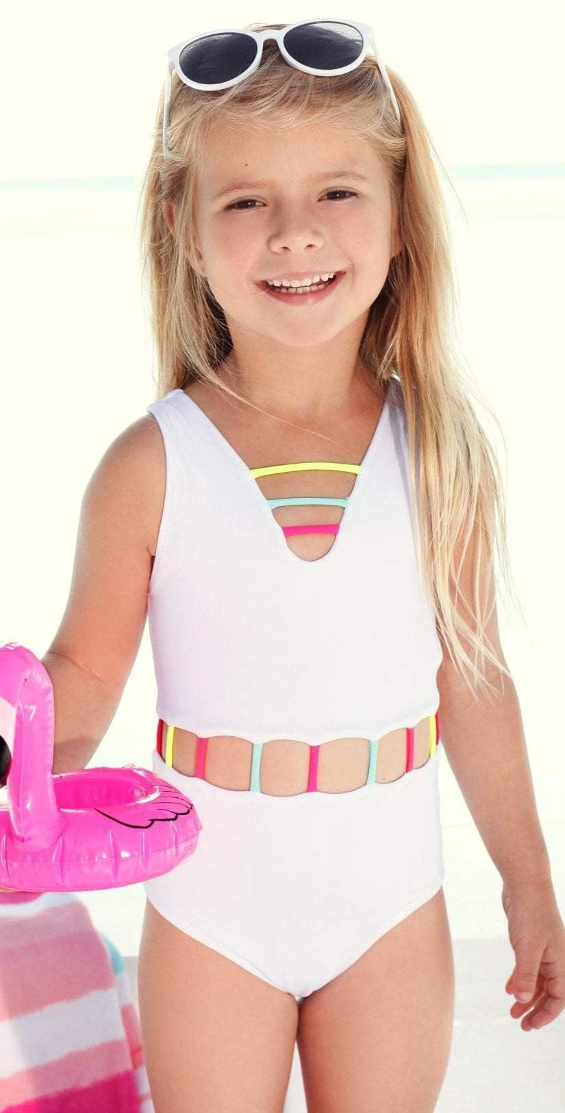 Little Peixoto Girls Jade One Piece Swimsuit In White 51706-S18 4 Little Peixoto Girls Jade One Piece Swimsuit In White 51706-S18 - Image 2