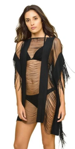 PilyQ Black Gold Monique Cover Up In Black