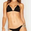 Beach Bunny Pretty In Pearls Triangle Bikini Top In Black Or Poppy