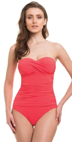 Profile By Gottex Cross Bandeau One Piece In Coral E837-2D04-611